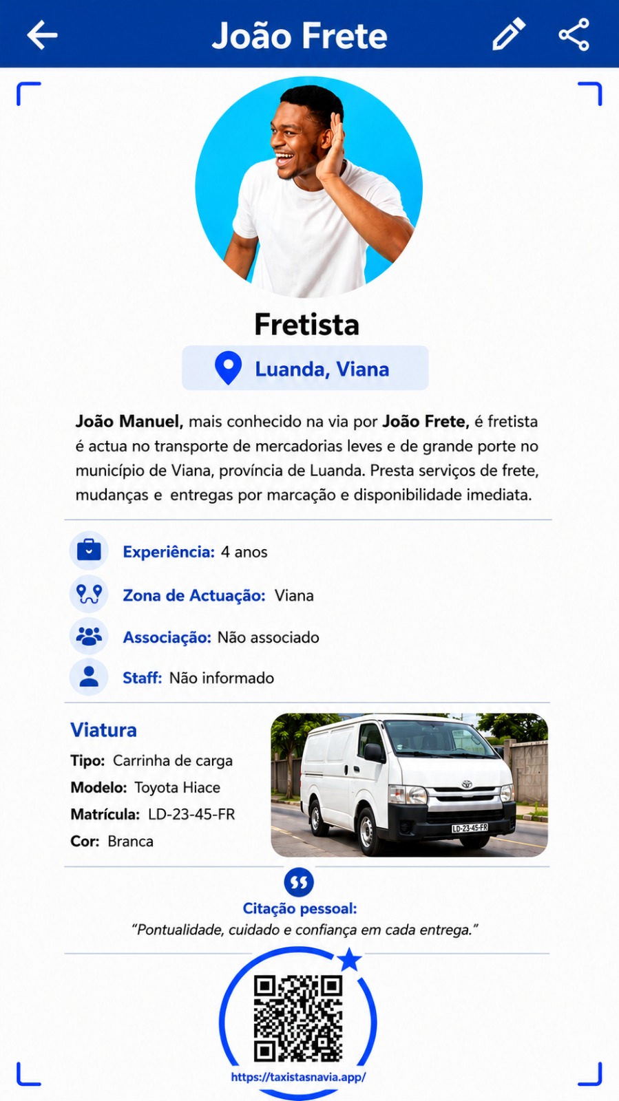 Perfil de Fretista