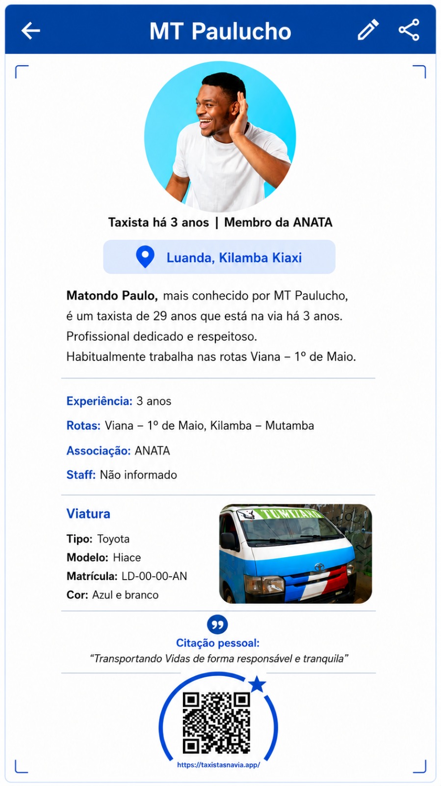 Perfil de Taxista